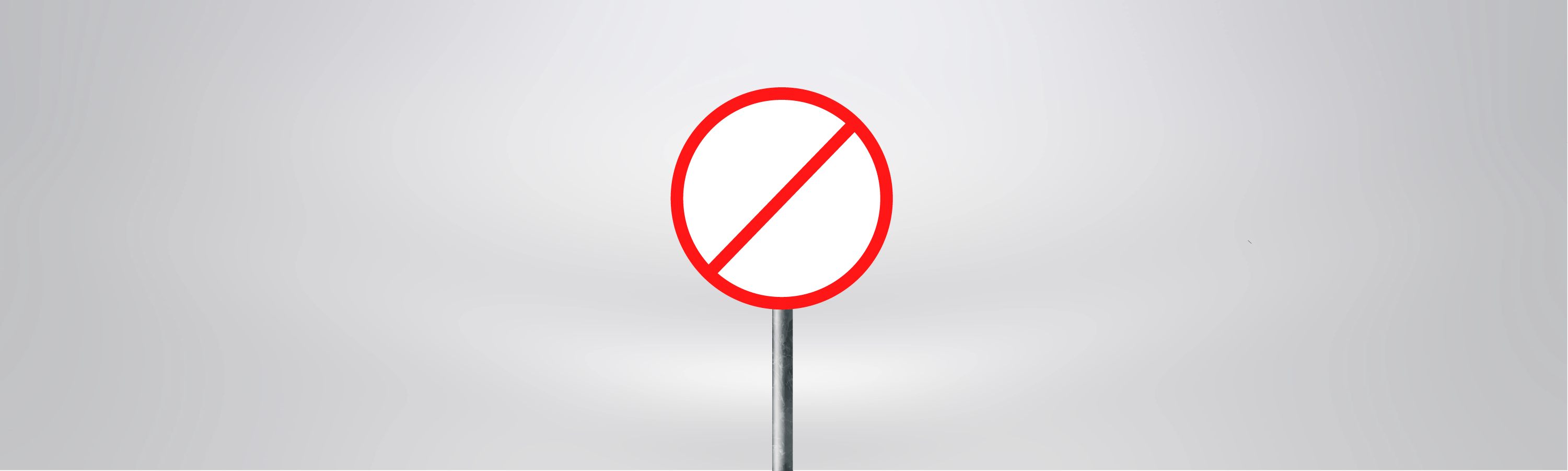 Traffic Signs - What does the red circle and slash on a white background sign mean?